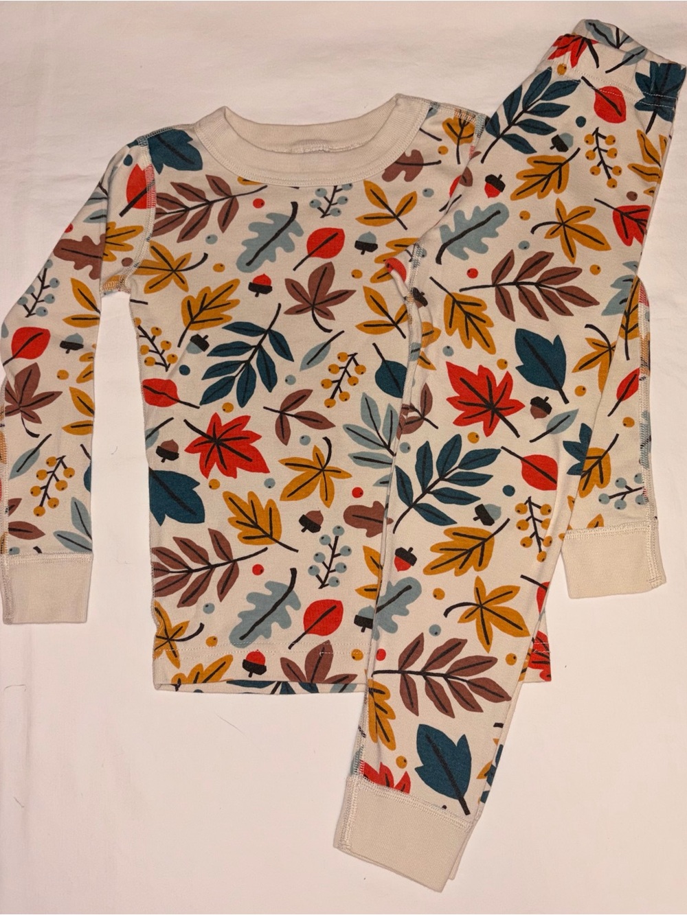 Hanna Andersson Hanna Jams autumn leaves pajamas sz 4 EUC